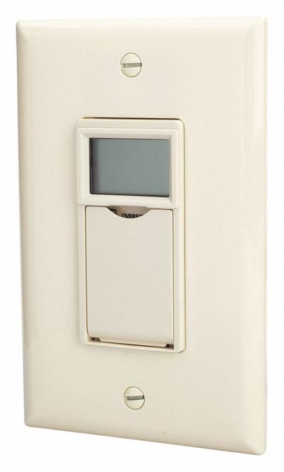 TORK Wall Switch Timer: 7 day Max, 1 min Min, SPST, 120-277V AC, No Wall Plate Included - Digital Programmable Timers without Wall Plates