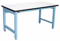 PRO-LINE Workbench: Adj Ht, Laminate, 72 in x 30 in, 5,000 lb Overall Load Capacity, Blue (MPN HD723030PL-L14). Key specifications — Brand: PRO-LINE.