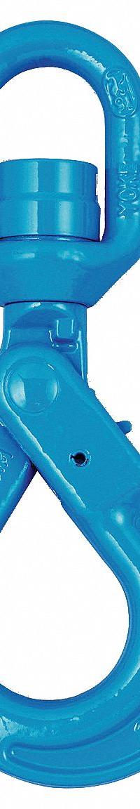 YOKE Self-Locking Hook: 15,000 lb Working Load Limit, 100 Hook Grade, Alloy Steel, 1/2" Thread Size (MPN X-027N-13). Key specifications — Color: Yellow; Brand: YOKE; Visual Indicator Markings: None.