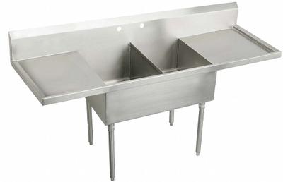 ELKAY Scullery Sink: 2 Bowls, 44 in Overall Ht, 78 in Overall Lg, 27 1/2 in Overall Wd - Two-Bowl Freestanding Kitchen & Bar Sinks without Faucets