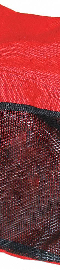 R&B FABRICATIONS Tote Bag: Nylon, Red, 325 cu in Interior Volume, 6 in Lg, 7 in Wd, 8 in Ht (MPN RB-418-RD). Key specifications — Color: Red; Material: Nylon; Brand: R&B FABRICATIONS.