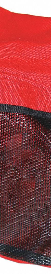 R&B FABRICATIONS Tote Bag: Nylon, Red, 325 cu in Interior Volume, 6 in Lg, 7 in Wd, 8 in Ht (MPN RB-418-RD). Key specifications — Color: Red; Material: Nylon; Brand: R&B FABRICATIONS.