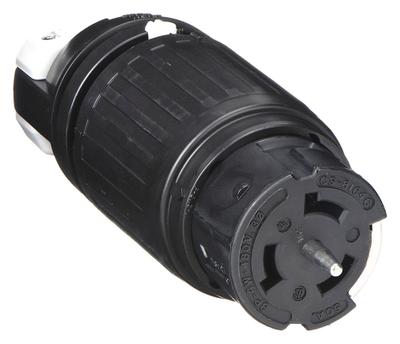 HUBBELL Locking Connector: Non-NEMA, Black/White, 480V AC, 50 A Current Rating - General Purpose Connectors