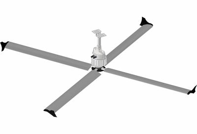 SKYBLADE Ceiling Fan: 29,942 cfm Airflow, 7 ft Blade Dia, Variable Speeds, 230V AC - Industrial HVLS Ceiling Fans