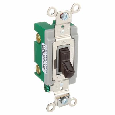BRYANT Wall Switch: Toggle Switch, Double Pole, Maintained, Brown, 120/277V AC - Toggle Wall Switches