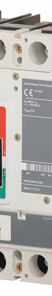 EATON Molded Case Circuit Breaker: 50 A Amps, 65kA at 600V AC, Fixed, ABC, Line/Load Lug, Std, HMCP (MPN HMCPS050K2C). Key specifications — Series: HMCP; Max. AIR Rating: 65kA at 600V AC; Instantaneous Trip: Fixed; Phase Connection: ABC; Terminal Connection: Line/Load Lug; Frame Size: 250A/J.