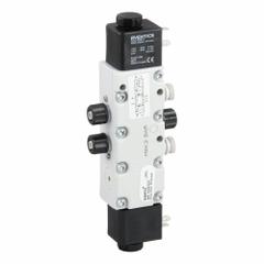 AVENTICS Solenoid Air Control Valve: Series 740, Double Solenoid, 110V AC, Five-Way / Four-Position (MPN R432016670). Key specifications — attr1077765: R432016670; attr1077795: Internal Pilot; attr1077808: Non-Locking; attr1077815: Solenoid Air Control Valve; attr1077817: Detent; attr1077796: Normally Open/Normally Closed.