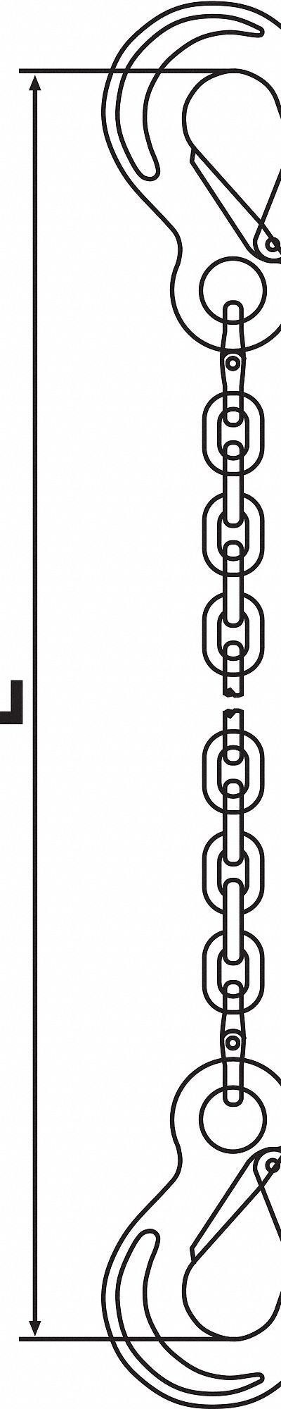 PEWAG Chain Sling: 5/8 in Chain Trade Size - Corrosion-Resistant Grade-63 Single-Leg Chain Slings