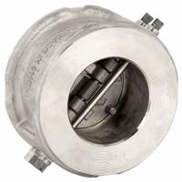 SSI Double Disc Check Valve: Double Disc, Inline Valve Body, 2 in Pipe Size, Wafer, Wafer, Wafer (MPN 0200-600WTTTM-T). Key specifications — Seat Material: CF8M Stainless Steel; Brand: SSI.