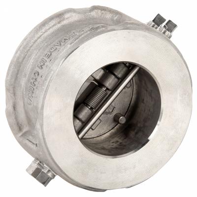 SSI Double Disc Check Valve: Double Disc, Inline Valve Body, 2 in Pipe Size - Stainless Steel Double-Door Wafer Check Valves