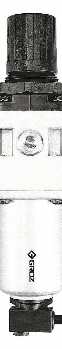 GROZ Filter-Regulator: Heavy Duty Series, 3/4 in NPT, 149 cfm, 40 micron, 7 psi to 145 psi, Aluminum (MPN FRC179434-MS). Key specifications — attr109419: GROZ; attr109429: Aluminum; attr109463: No; attr109467: Nitrile; attr109468: Heavy Duty.