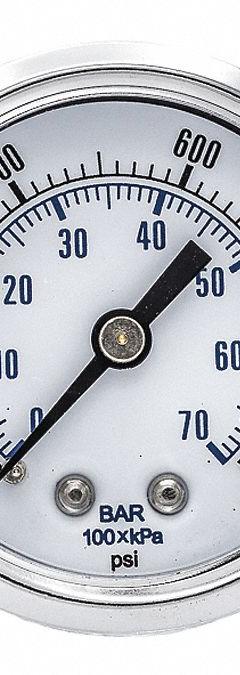 PIC GAUGES Industrial Pressure Gauge: 0 psi to 1,000 psi, 2 in Dial, 1/4 in NPT Male, Center Back (MPN 103D-204M). Key specifications — Accuracy: ±3-2-3%; Brand: PIC GAUGES; Vibration Resistance Properties: None; Gauge Wetted Parts: Brass / Copper.
