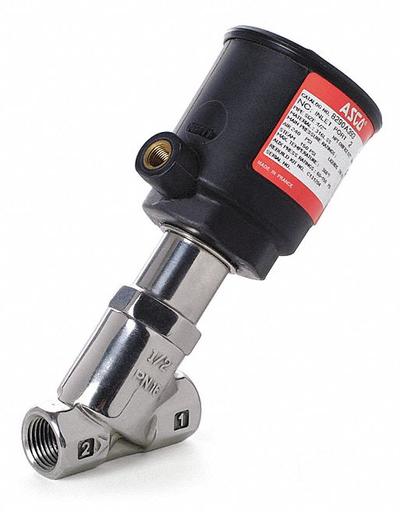 ASCO Angle Body Piston Valve: 2-Way, Normally Closed, 3/4 in Pipe Size, Bronze Body - 2-Way/2-Position, Normally Closed Air-Operated Valves