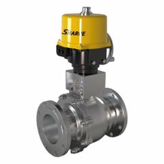 SHARPE Electrically Actuated Two-Way Ball Valve: 3 in, CF8M Stainless Steel, 120V, Flange x Flange (MPN 4350034340). Key specifications — Included Mounting: ISO 5211 Actuator Mounting Pad; Brand: SHARPE; Actuator Features: Thermal Overload Protection.