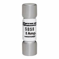 MERSEN Fuse: SBS Series, Midget, Fast-Acting, 8 A, 600 V AC, 13/32 in x 1 3/8 in, Non-Indicating (MPN SBS8). Key specifications — attr1287209: SBS; attr211192: MERSEN.