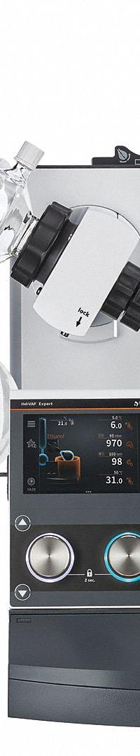 HEIDOLPH Rotary Evaporator: Motor, 5 L, 10 RPM to 280 RPM, 1,300 W Heating Capacity (MPN 036041030). Key specifications — Brand: HEIDOLPH; Height Adjustment Method: Motor; Included Glassware Series and Type: G1 Diagonal Condenser; Vacuum Controller: Yes; Vapor Temperature Sensor: No; Features: 5 in Touch Display for Controlling the Entire System Including the Vacuum and the Cooling Temperature.