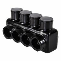 POLARIS Multitap Connector: 4 Port, Single-Sided Entry, 4 AWG – 500 kcmil Wire Size, Black (MPN IPL500-4). Key specifications — Body Material: Aluminum; Brand: POLARIS.