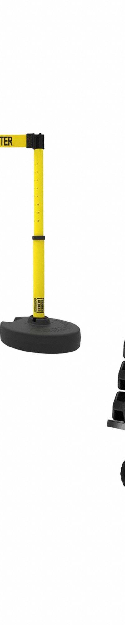 BANNER STAKES Belt Barrier System: 42 in Post Ht - Mobile Retractable Belt Barrier Systems