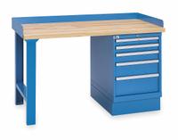 LISTA Workbench: Fixed Ht, Butcher Block, 60 in x 30 in, 1,000 lb Overall Load Capacity, Blue (MPN XSWB20-60BT). Key specifications — Brand: LISTA.