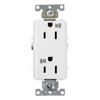 LEVITON Decora Plus Duplex Receptacle Outlet: Duplex, 5-15, White, 125V AC, 15 A, 2 Pole / 3 Wire (MPN WTD15-W)