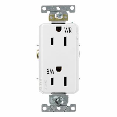 LEVITON Decora Plus Duplex Receptacle Outlet: Duplex, 5-15, White, 125V AC, 15 A - General Purpose Receptacles