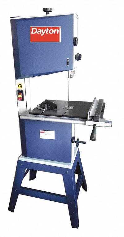 Dayton Band Saw: Vertical, 120V AC, 13 in Throat Dp - Vertical, 1,445 to 3,150 SFPM - Two-Speed Wood-Cutting Band Saws