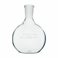 CHEMGLASS Boiling Flask: 500 mL, Colorless, flat bottom, A, 24/40 Compatible with Stopper Size (MPN CG-1500-04). Key specifications — Shape: flat bottom; Body Color: Colorless; Brand: CHEMGLASS; Compatible with Stopper Size: 24/40; USP Specification: Type I.