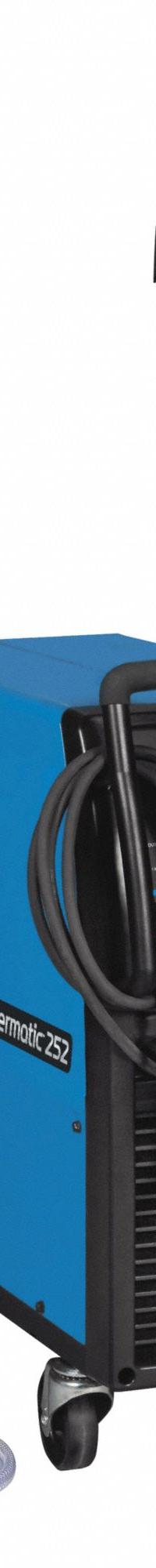 MILLER ELECTRIC MIG Welding Package: Millermatic 252, MIG/Aluminum Pack w/Running Gear (MPN 951961). Key specifications — Input Voltage (Nominal) (Merch - Table Column, Filters): 460V; Max. Wire Diameter: 3/64 in (Solid).
