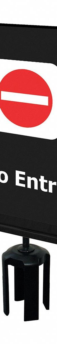 TENSABARRIER Acrylic Sign: Black, No Entry Message, 11 in Overall Lg, 7 in Overall Wd (MPN S14-P-33-7X11-V-HDSB-1701-33). Key specifications — Brand: TENSABARRIER; Color: Black; Includes: Mounting Adapter; Message: No Entry; For Use With: Tensabarrier Posts; Material: Acrylic.