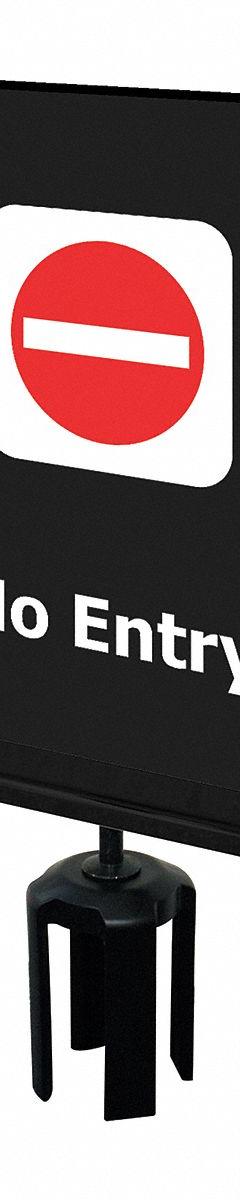 TENSABARRIER Acrylic Sign: Black, No Entry Message, 11 in Overall Lg, 7 in Overall Wd (MPN S14-P-33-7X11-V-HDSB-1701-33). Key specifications — Brand: TENSABARRIER; Color: Black; Includes: Mounting Adapter; Message: No Entry; For Use With: Tensabarrier Posts; Material: Acrylic.