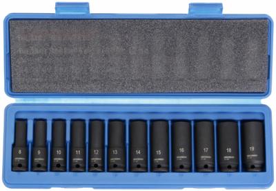 WESTWARD Impact Socket Set: 3/8 in Drive Size, Small Set (0-50 pieces) Set Size - Metric Impact Socket Sets