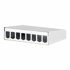 METZ CONNECT RJ45 Housing: Surface, Steel, RJ45, 8 Ports, Unequipped (MPN 130861-0802-E). Key specifications — Housing Material: Steel; Includes Connector: Unequipped; Mounting Type: Surface; Product Type: Module Housing; Connector Color: White; Connection Type: RJ45.