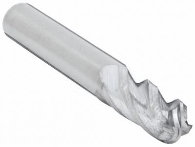 APPROVED VENDOR Ball End Mill: Carbide, 4 Flute, 1/8" Mill Dia, 1/2" LOC, 1-1/2" OAL (MPN 223-001020) - General Purpose Carbide Ball End Mills