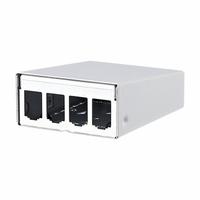 METZ CONNECT RJ45 Housing: Surface, Steel, RJ45, 4 Ports, Unequipped (MPN 130861-0402-E). Key specifications — Housing Material: Steel; Includes Connector: Unequipped; Mounting Type: Surface; Product Type: Module Housing; Connector Color: White; Connection Type: RJ45.