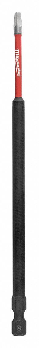 MILWAUKEE Driver Bit: Power Bit, Imperial, #1 Bit Size, S1 Bit Industry Size, Std - Impact Bits