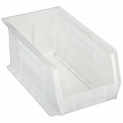 AKRO-MILS Hang and Stack Bin: 8 1/4 in x 14 3/4 in x 7 in, Clear, Label Holder Included, 30240SCLAR. Key specifications — Electrostatic Discharge: Not Electrostatic Discharge Conductive; Brand: AKRO-MILS; % Recycled Content: 0%.