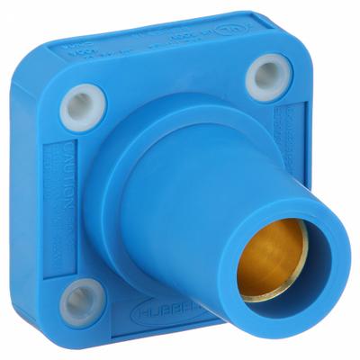 HUBBELL Single Pole Receptacle: Blue, Straight Taper Nose Mating, Threaded Stud Termination - Receptacles with Threaded Stud Terminations