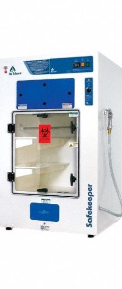 AIR SCIENCE Evidence Drying Cabinet: 5 ft Overall Wd, 27 3/4 in Overall Dp, 6 1/4 ft Overall Ht (MPN FDC-008-A). Key specifications — Base/Stand Included: Yes; Housing Finish: Epoxy Coated; Brand: AIR SCIENCE; For Use With: Uncontrolled Environments; Housing Material: Polypropylene/Steel; Product Type: Evidence Drying Cabinet.