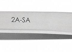 EXCELTA Tweezers: Stainless Steel, Round, Straight Tip, 0.2 mm Tip Thick (MPN 2A-SA). Key specifications — attr1002355: Stainless Steel; attr1002345: EXCELTA; attr1002348: Stainless Steel; attr1002358: Smooth; attr1002361: 2A.