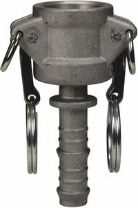 Cam and Groove Coupling: 1/2 in Coupling Size, 1/2 in Hose Fitting Size, 3 13/32 in Overall Lg (MPN G50-C-AL). Key specifications — Fitting Type: Male Hose Shank; Gasket Material: Nitrile; Brand: DIXON VALVE & COUPLING.