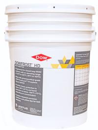 DOWFROST Heat Transfer Fluid: DOWFROST HD, 30% Concentration, Yellow, 5 gal Pail, -50.8°F to 325.4°F (MPN 9992117). Key specifications — Brand: DOWFROST; Series: DOWFROST HD.