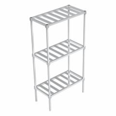 NEW AGE INDUSTRIAL Standard Shelving: 68 1/4 in x 18 in x 36 in, T-Bar Shelf, Mill Finish (MPN C31836TT6). Key specifications — Color: Silvery White/Gray; Brand: NEW AGE INDUSTRIAL.