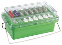 Cooler: 9 5/8 in Overall Lg, 4 1/8 in Overall Wd, 4 in Overall Ht, 2 mL Capacity, Polycarbonate (MPN 120072). Key specifications — Material: Polycarbonate; Product Type: Mini-Cooler; Brand: HEATHROW SCIENTIFIC.