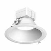 PRESCOLITE Downlight: 8 in Dia, 3,000 lm_4,000 lm_4,600 lm, 2700K/3000K/3500K/4000K/5000K, 20 W (MPN LBRST-8RD-M-LSHL-CS9-WH-EMR). Key specifications — attr1262090: White; attr1262072: 85W CFL/ 300W INC; attr1262081: Yes; attr1262085: 5000K; attr1262092: PRESCOLITE; attr1262050: 120 to 277V AC.