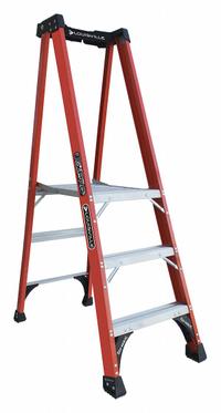 LOUISVILLE LADDER Platform Stepladder: 3 ft Ladder Size, Fiberglass, 375 lb Load Capacity, 24 lb Wt (MPN FXP1803HD). Key specifications — Brand: LOUISVILLE LADDER; Included Features: Impact-Resistant Bracing.