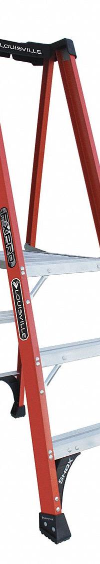 LOUISVILLE LADDER Platform Stepladder: 3 ft Ladder Size, Fiberglass, 375 lb Load Capacity, 24 lb Wt (MPN FXP1803HD). Key specifications — Brand: LOUISVILLE LADDER; Included Features: Impact-Resistant Bracing.
