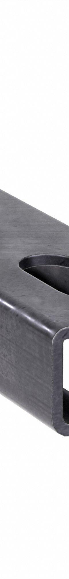Strut Channel - Slotted: Steel, Pre-Galvanized, 12 ga Gauge, 10 ft Overall Lg, Black (MPN PV0000B22SH). Key specifications — Material: Steel; Color: Black; Finish: Pre-Galvanized; Hole Size: 9/16 in x 1-1/8 in; Hole Spacing: 2 in Center to Center; Slot Type: Slotted; Brand: CALBOND.