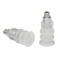 SCHMALZ Vacuum Pad Assembly: Multi-Bellows, 2.5 Folds, M5 Vacuum Port, 15.5 mm Pad Dia, Clear, 55 A (MPN 10.01.06.00039). Key specifications — attr1019136: 10.01.06.00039; attr1019138: SCHMALZ; attr1019139: 55 A.