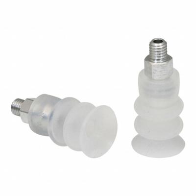 SCHMALZ Vacuum Pad Assembly: Multi-Bellows, 2.5 Folds, M5 Vacuum Port, 15.5 mm Pad Dia - Bellows Type Food-Safe Vacuum Pad Assemblies