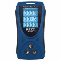 REED INSTRUMENTS Radiation Dose Meter: Carrying Case/Lanyard/USB Cable, 0.05 uSv to 50 mSv, TFT LCD (MPN R9260). Key specifications — Measuring Units: uSv; Includes: USB Cable; Operating Ranges: 0.05 uSv to 50 mSv; Brand: REED INSTRUMENTS; Calibration Certificate Type: Not Certified.